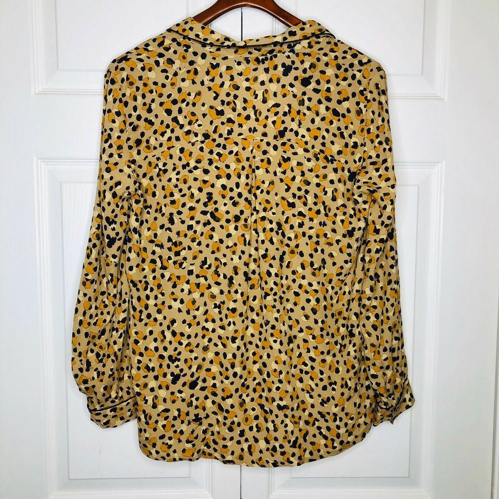 Zara Basic Leopard Print Button Up Blouse - image 2